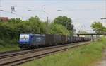 186 268  Rhenus  mit Containerzug in Richtung S�den am 18.05.19 in Sechtem