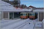 In Winteregg kreuzen sich die BLM Be 4/4 21 und 22.