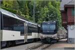 Die MOB Ge 4/4 8004 ist in Chamby mit ihrem GoldenPass Express auf der Fahrt nach Mopntreux.